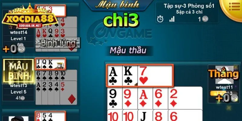 Quy tắc chơi game mậu binh Xocdia88